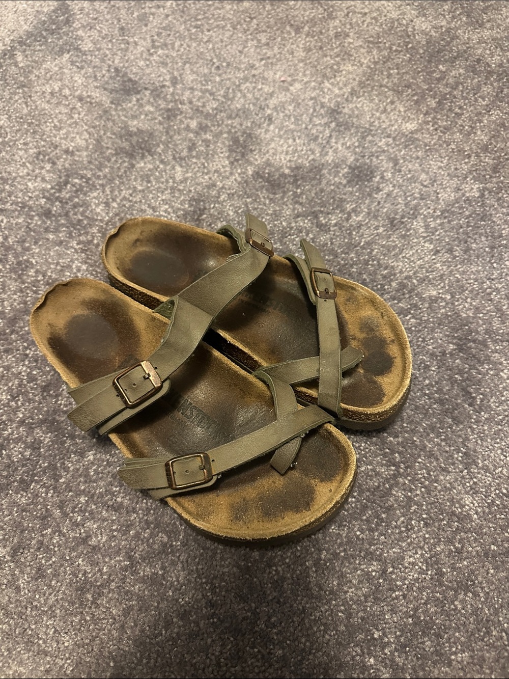 Birkenstock Olive Green Cross-Strap Sandals